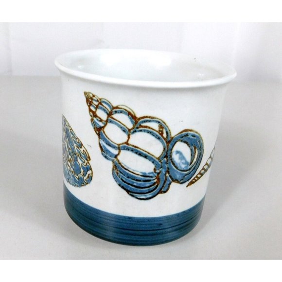 Seashell Coffee Mug Cup Teacup White/Blue Ceramic - Picture 3 of 11